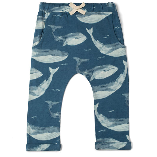 Milkbarn Blue Whale Bamboo Baby Jogger Pants