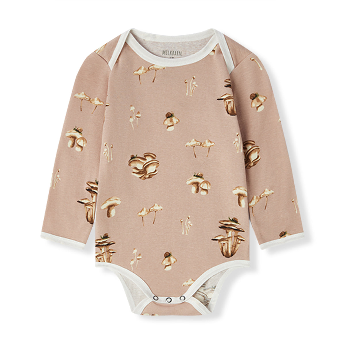 Milkbarn Mushroom Organic Cotton Long Sleeve One Piece