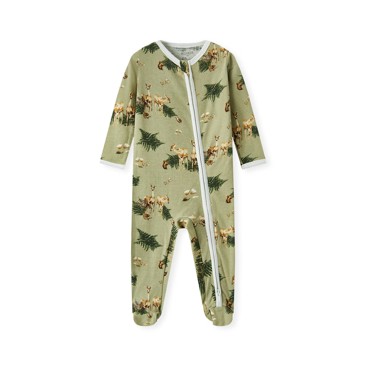 Milkbarn Organic Cotton Zipper Footed Romper