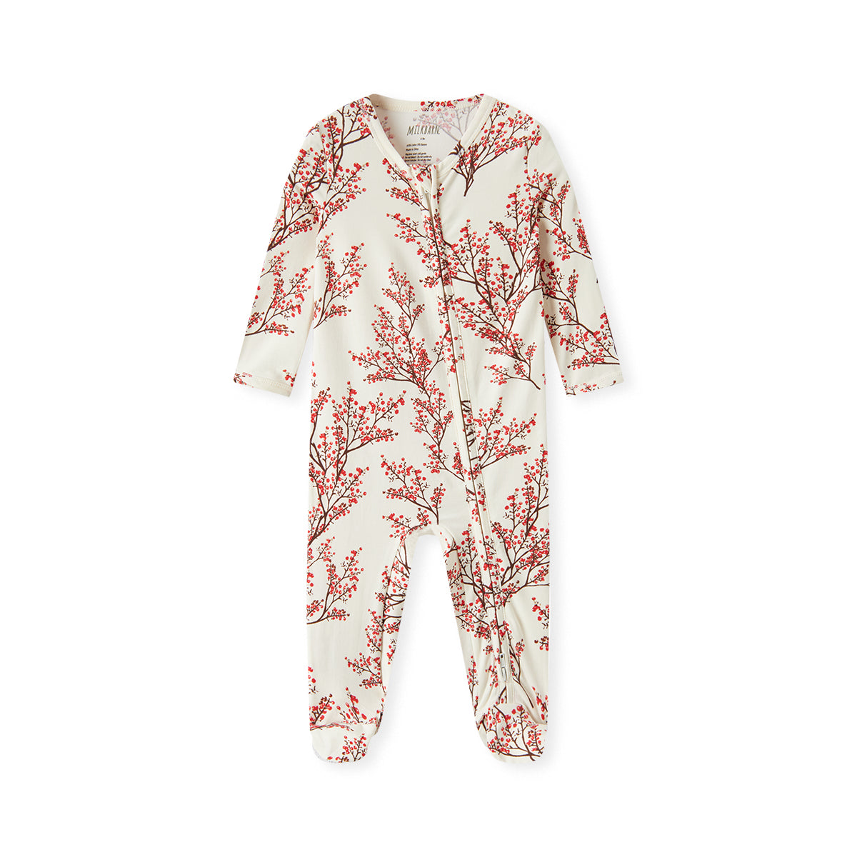 Milkbarn Cotton Stretch Zipper Footed Romper
