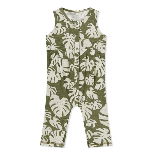 Milkbarn Island Leaf Silhouette Slub Cotton Sleeveless Jumper