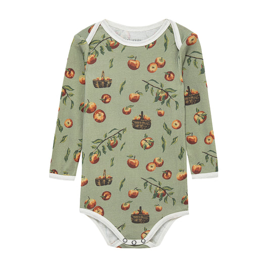 Milkbarn Apple Orchard Organic Cotton Long Sleeve One Piece