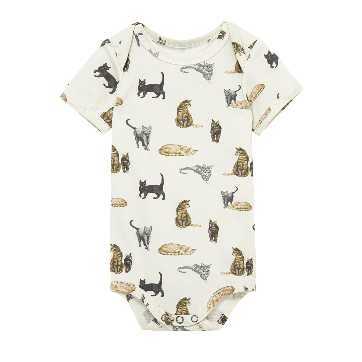 Milkbarn Cat Cotton Stretch Short Sleeve One Piece