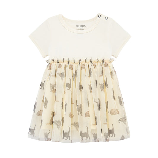 Milkbarn Cat Cotton Stretch Ballet Dress