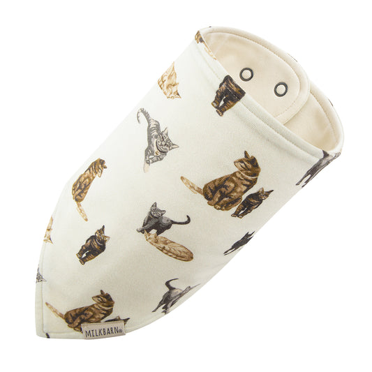 Milkbarn Cat Cotton Stretch Kerchief Bib