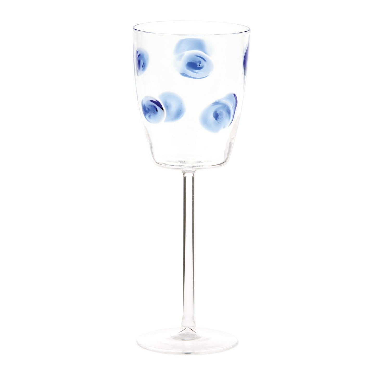 VIETRI Drop Blue Wine Glass