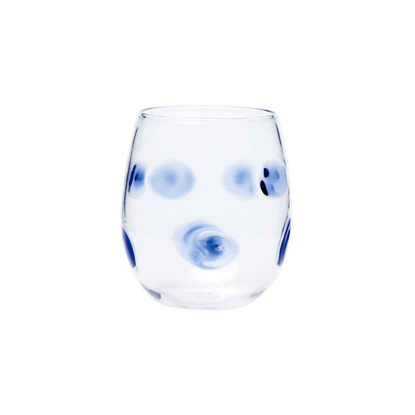 VIETRI Drop Blue Stemless Wine Glass