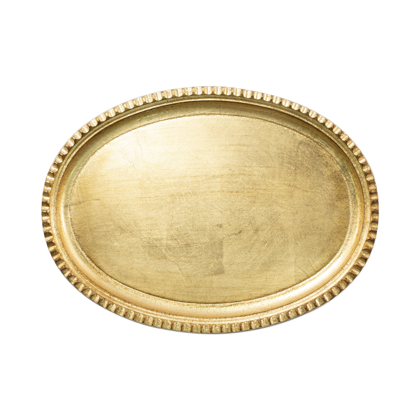 VIETRI Florentine Wooden Accessories Gold Small Oval Tray
