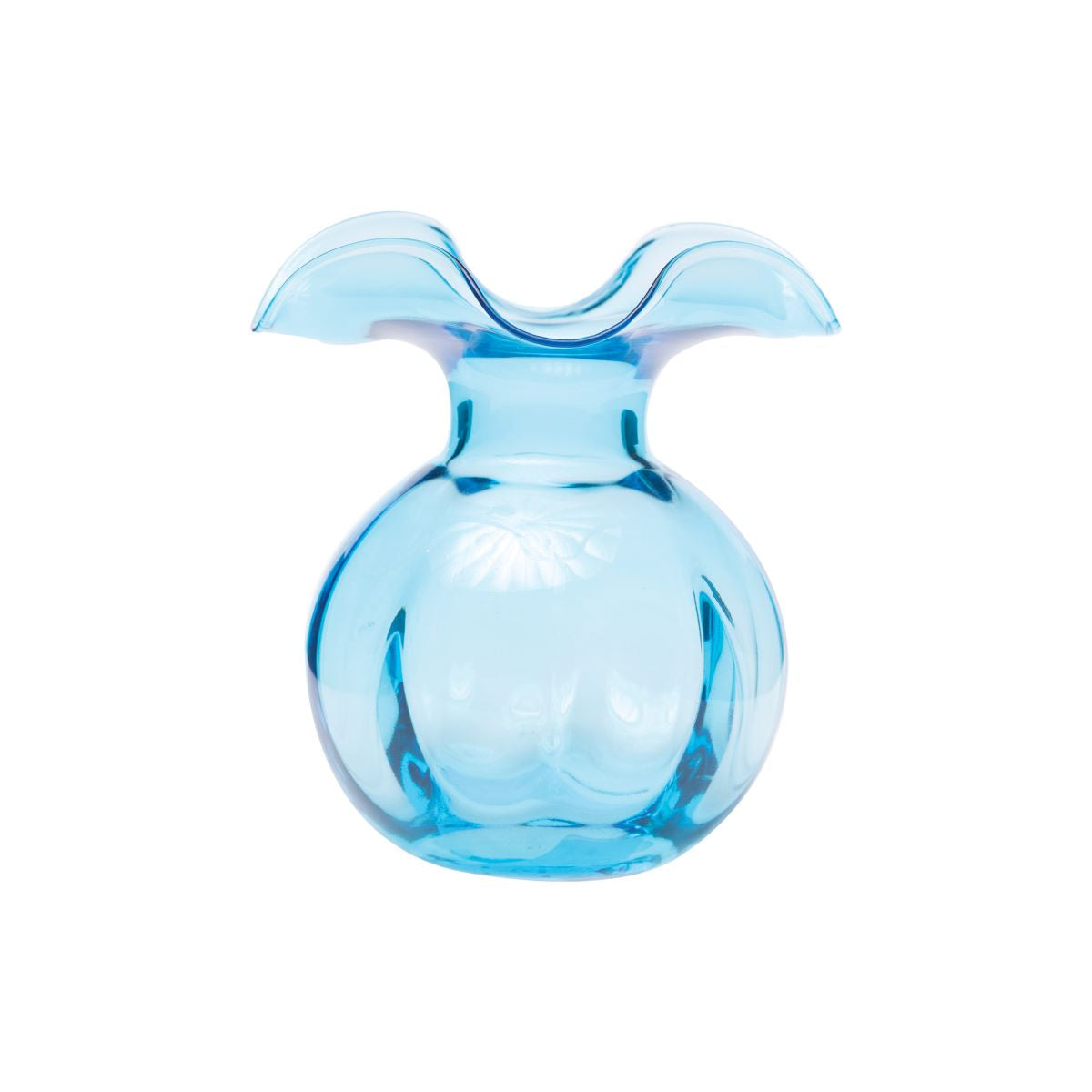VIETRI Hibiscus Glass Aqua Bud Vase