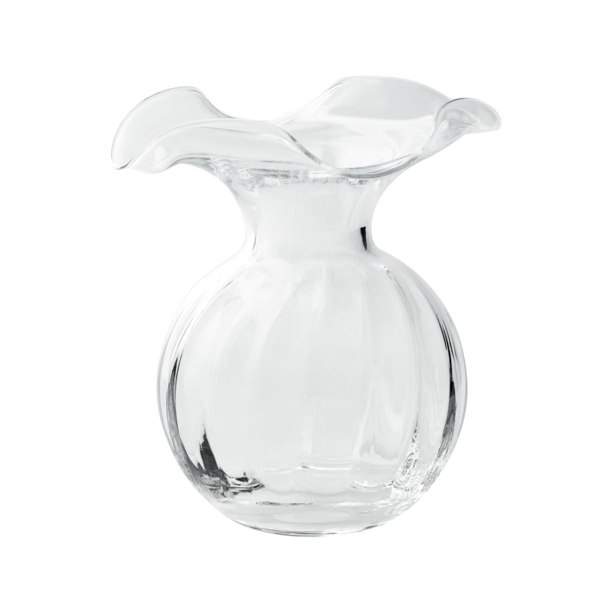 VIETRI Hibiscus Glass Clear Small Fluted Vase