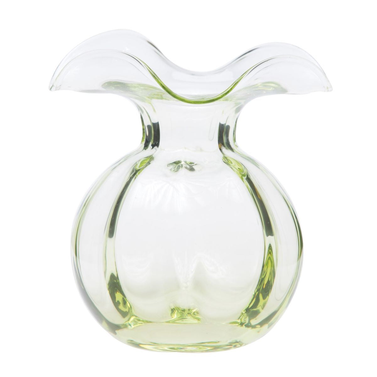 VIETRI Hibiscus Glass Green Medium Fluted Vase