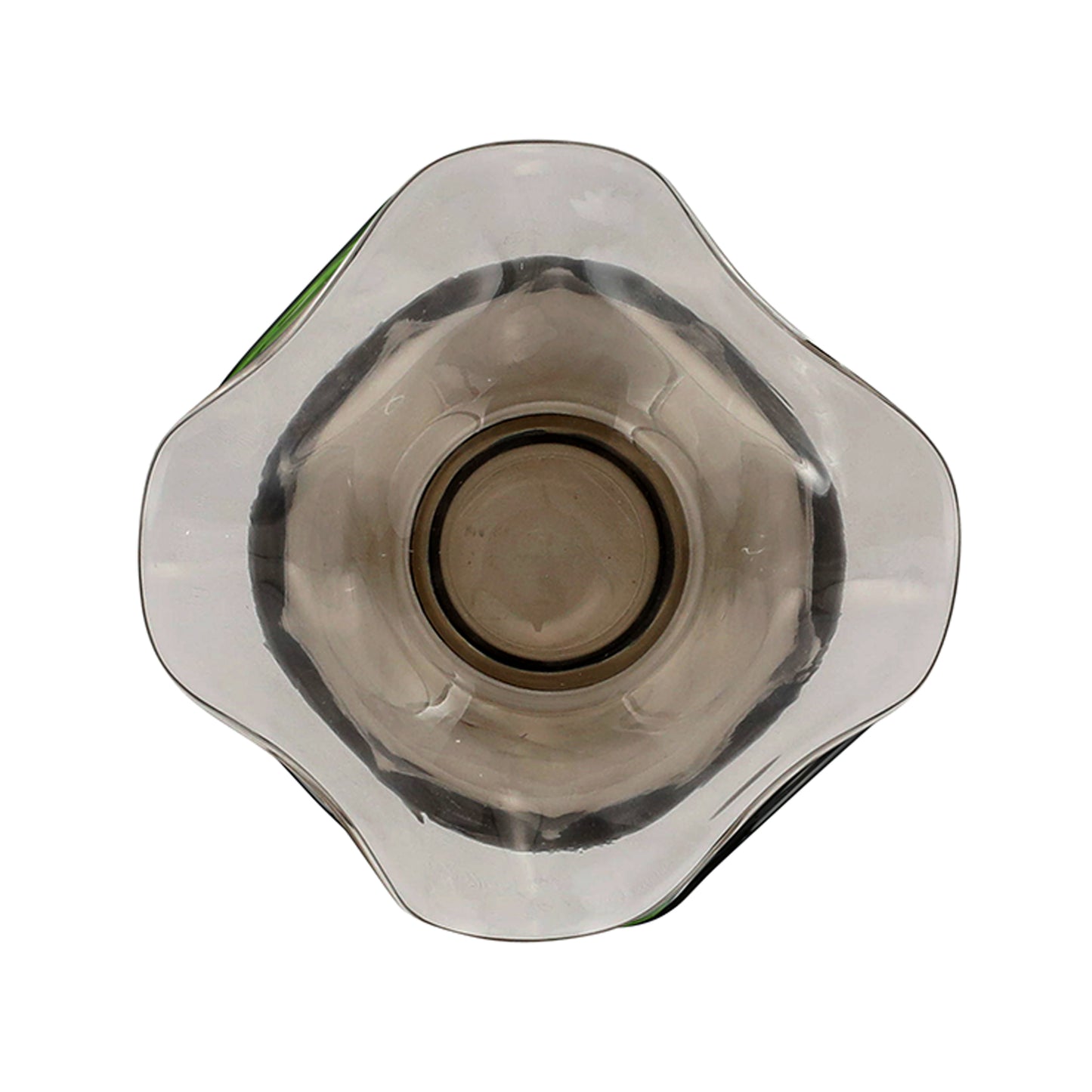 VIETRI Hibiscus Glass Gray Medium Fluted Vase