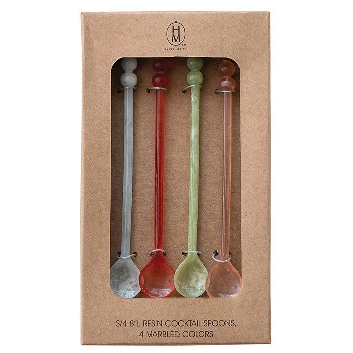 Marbled Resin Cocktail Spoons