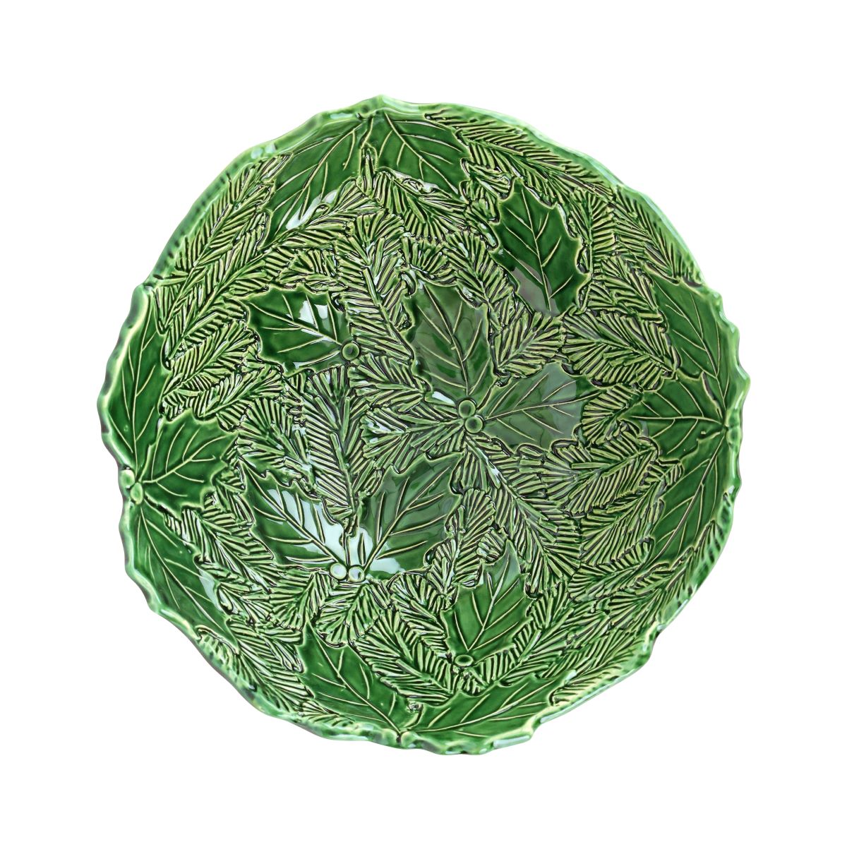 VIETRI Lastra Holiday Green Figural Medium Bowl