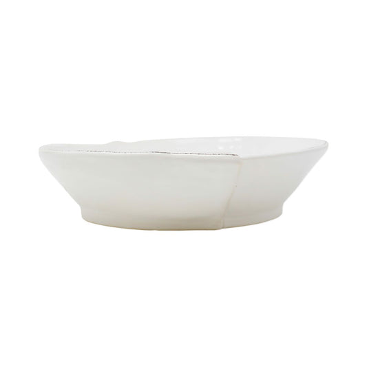 VIETRI Lastra White Medium Shallow Serving Bowl