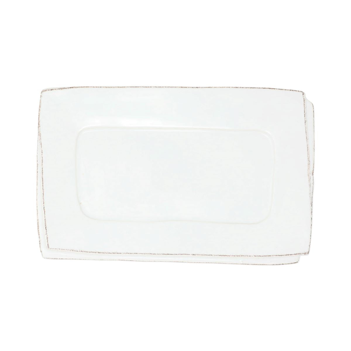 VIETRI Lastra White Small Rectangular Tray