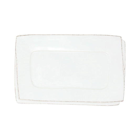 VIETRI Lastra White Small Rectangular Tray