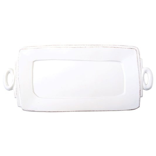 VIETRI Lastra White Handled Rectangular Platter