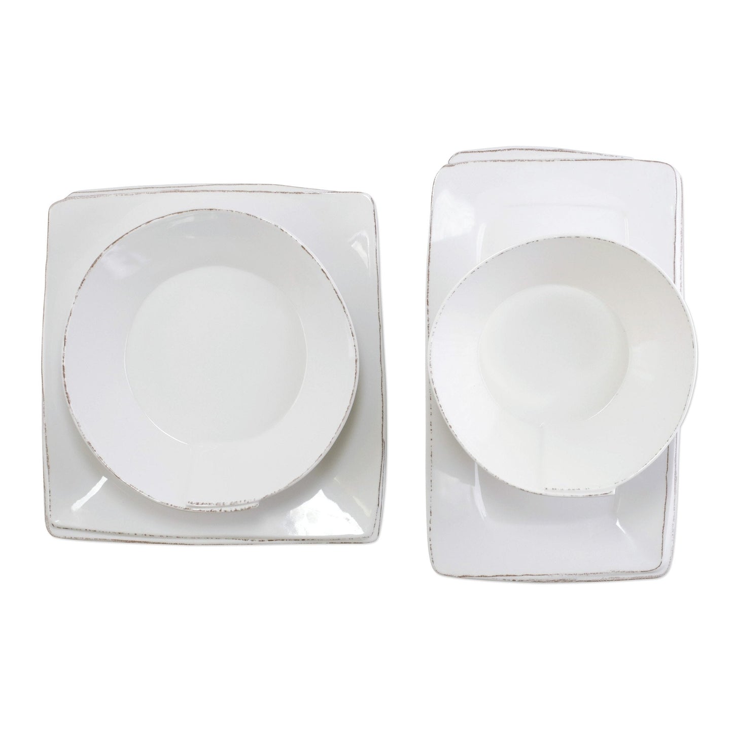 VIETRI Melamine Lastra White 4-Piece Serveware Set