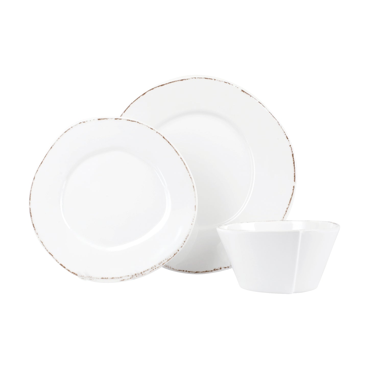 VIETRI Melamine Lastra White Three-Piece Place Setting