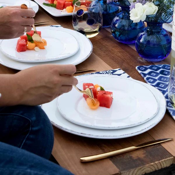 VIETRI Melamine Lastra White Salad Plate