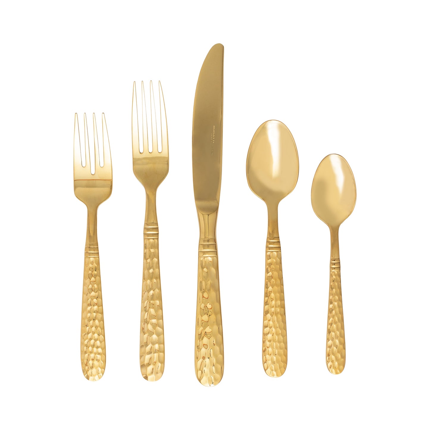 VIETRI Martellato Gold Five-Piece Place Setting