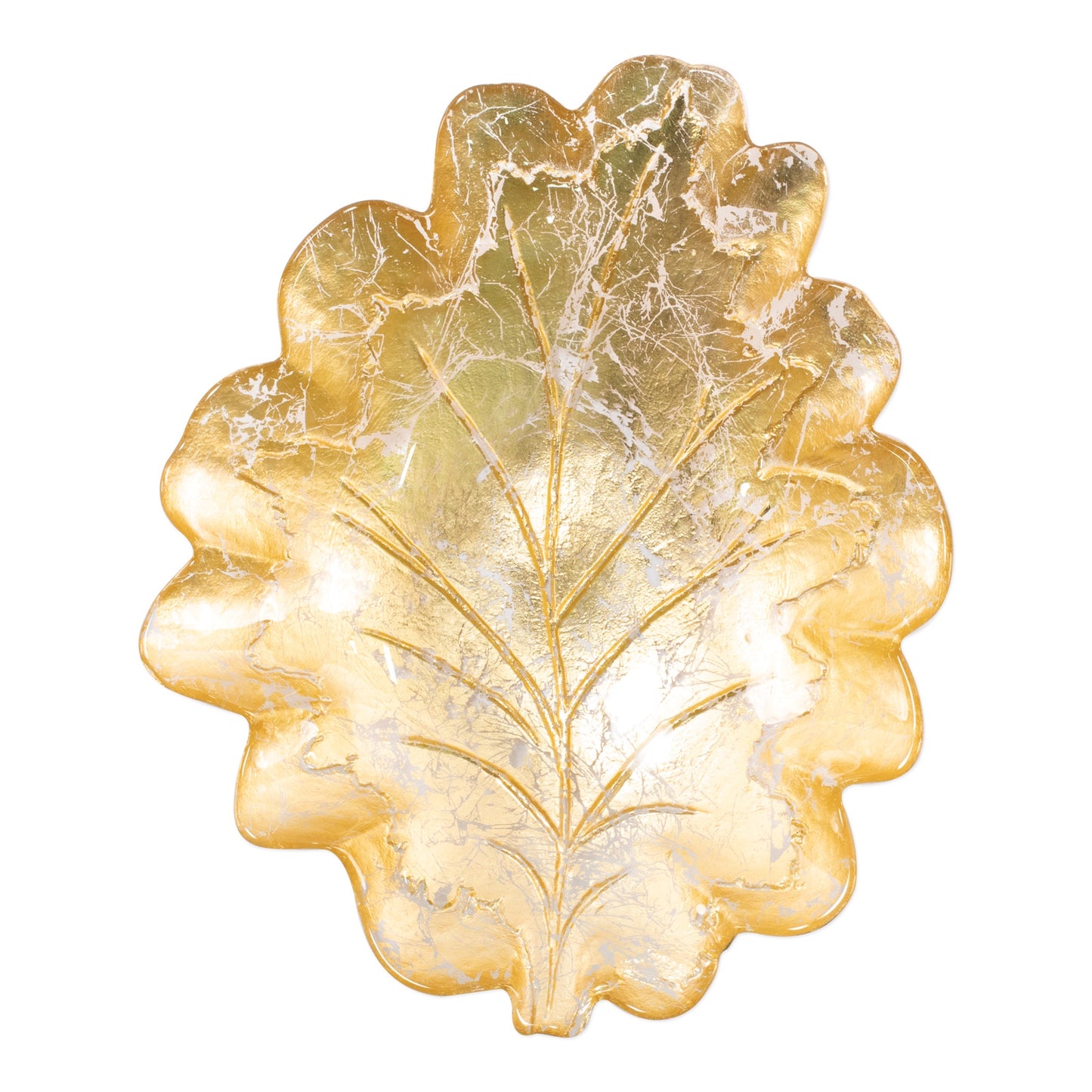 VIETRI Moon Glass Leaf Medium Bowl