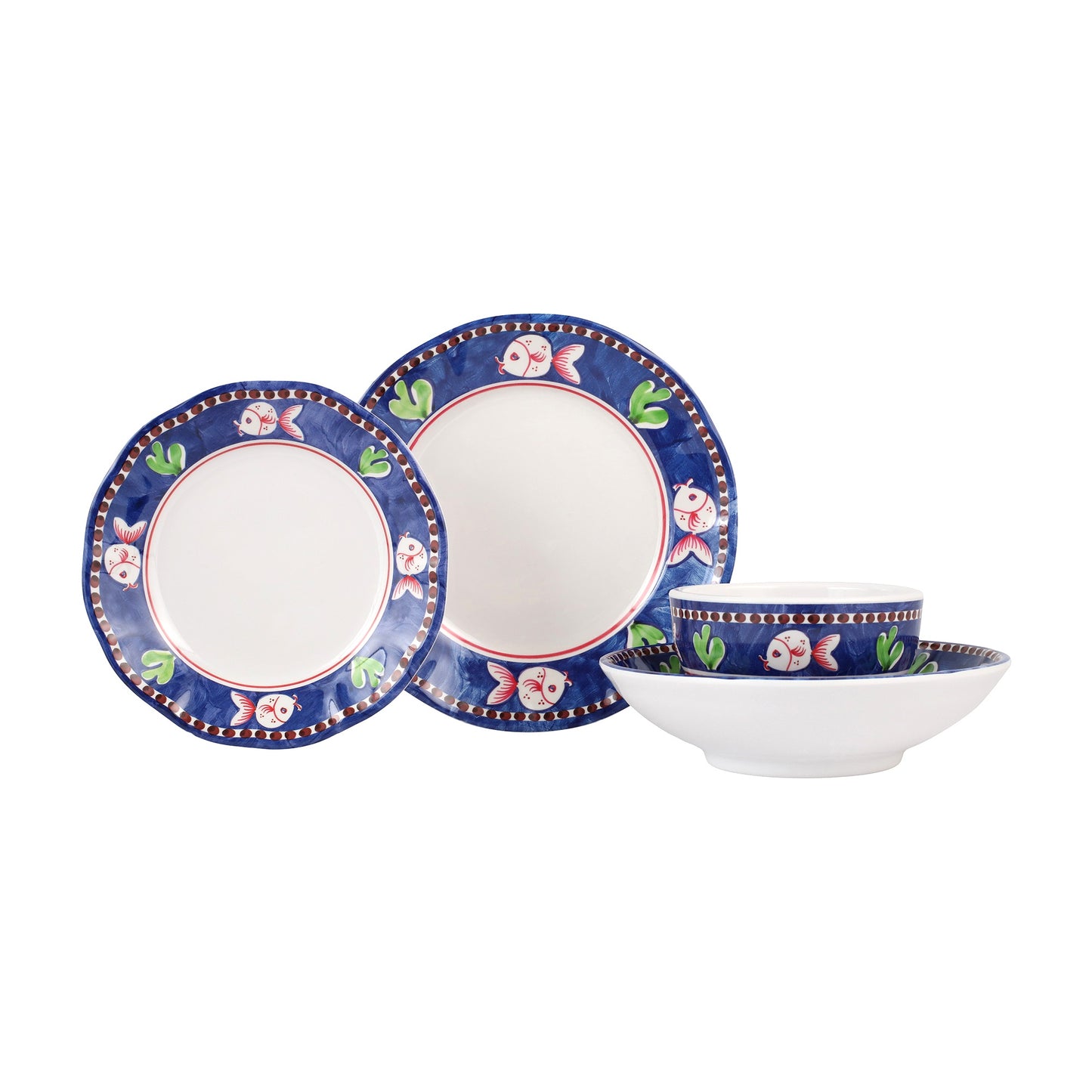 VIETRI Melamine Campagna Pesce Four-Piece Place Setting