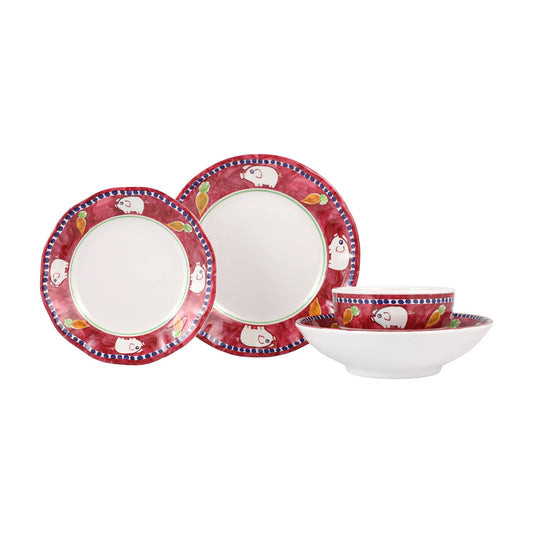 VIETRI Melamine Campagna Porco Four-Piece Place Setting