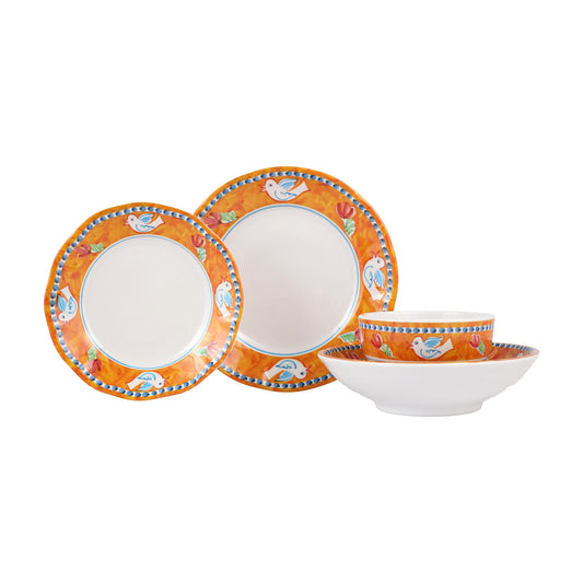 VIETRI Melamine Campagna Uccello Four-Piece Place Setting