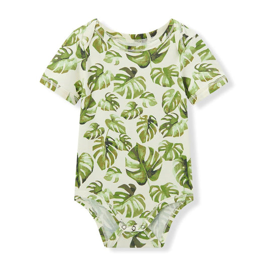 Milkbarn Island Leaf Cotton Stretch One Piece