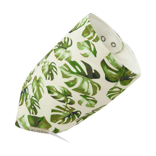 Milkbarn Island Leaf Cotton Stretch Kerchief Bib