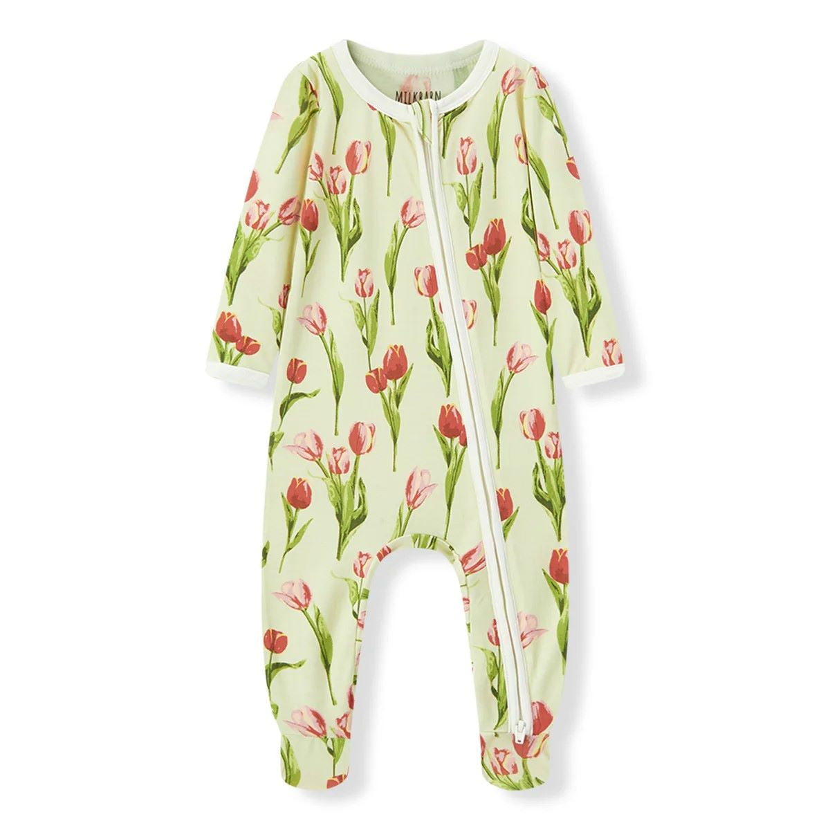 Milkbarn Luxe Stretch Zipper Footed Romper