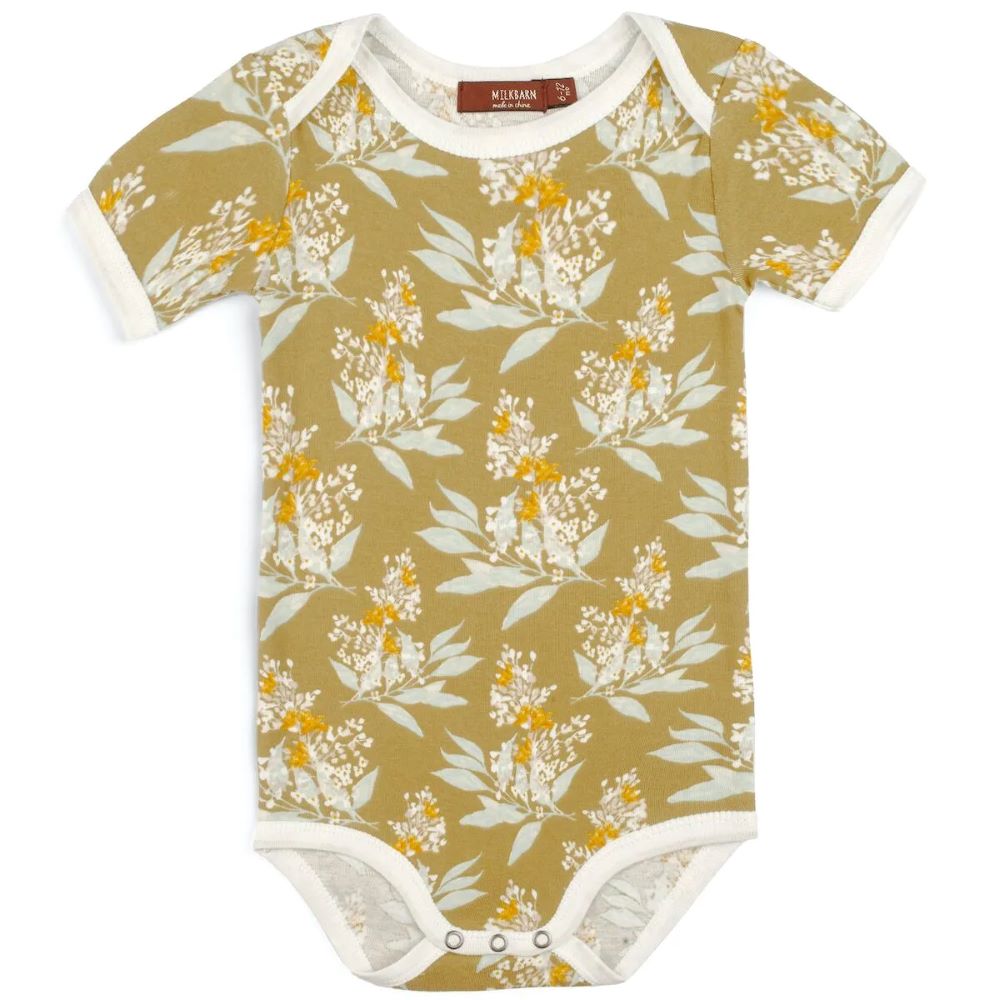 Milkbarn Gold Floral Organic Cotton One Piece