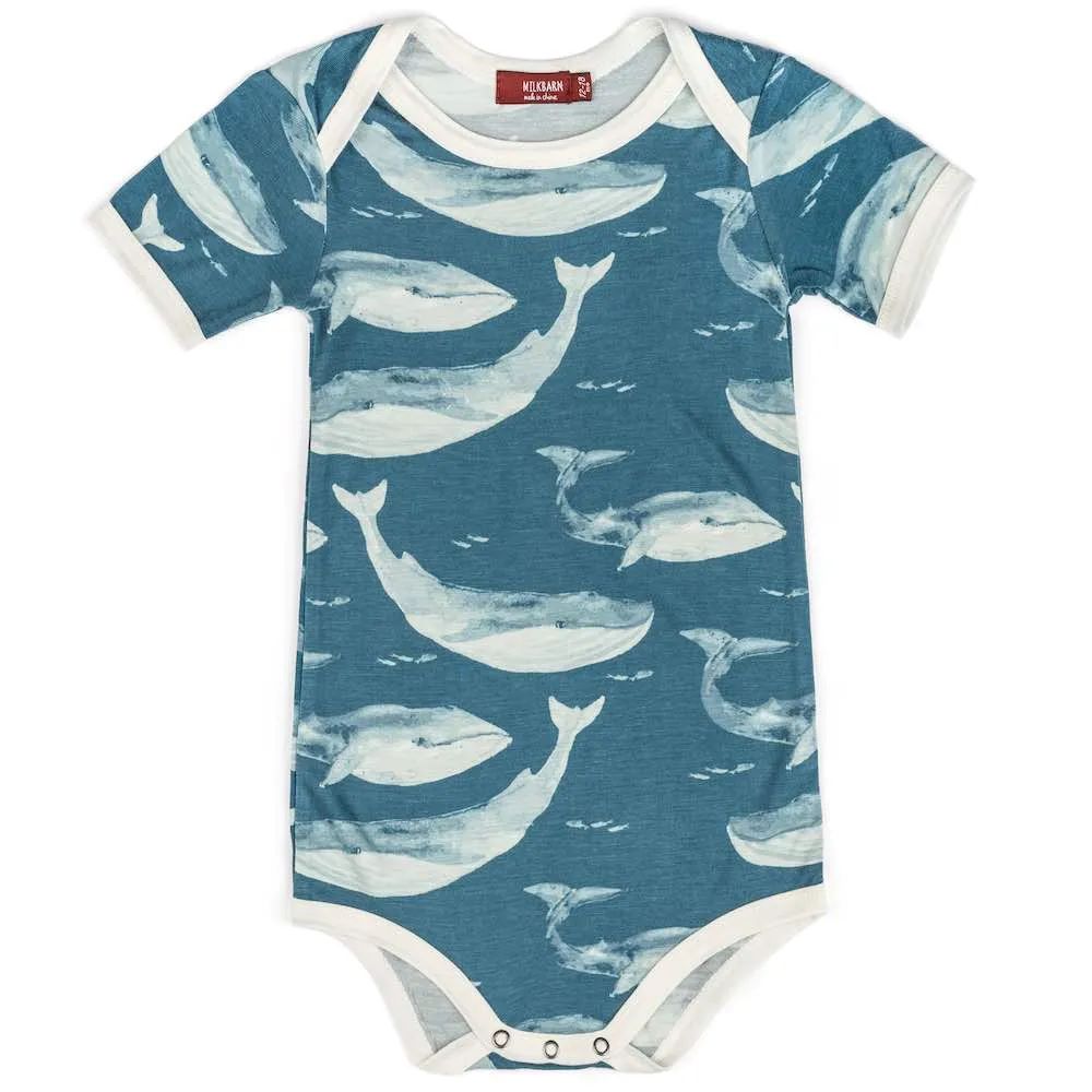 Milkbarn Blue Whale Bamboo One Piece