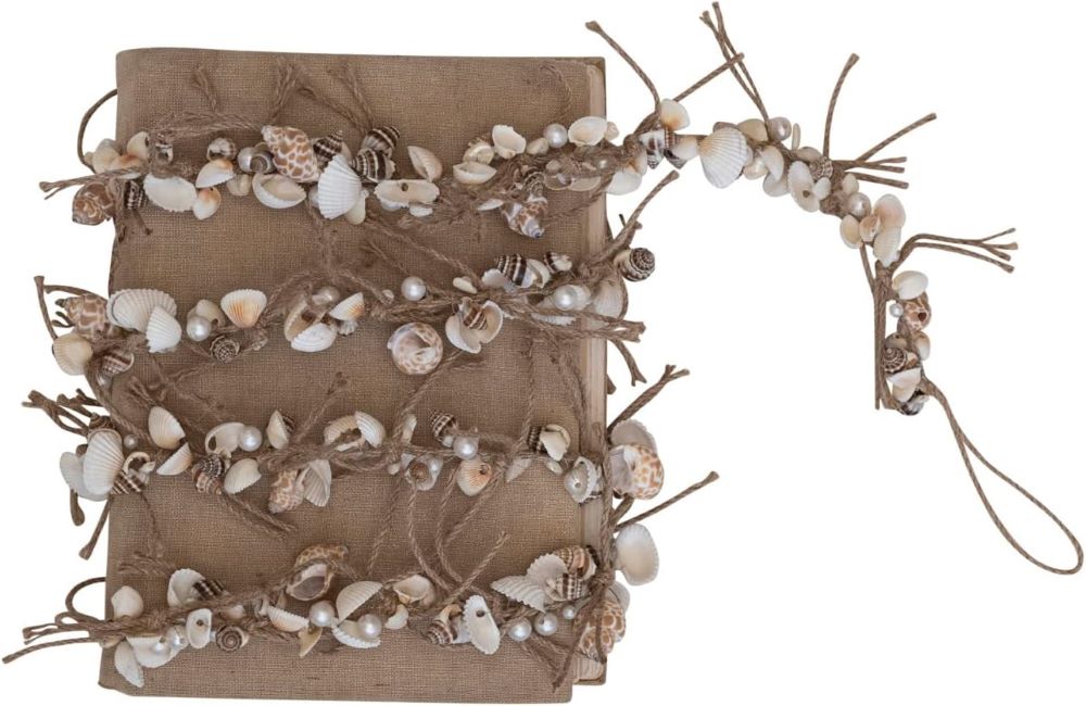 Mixed Shell Garland with Beads & Jute Tassels