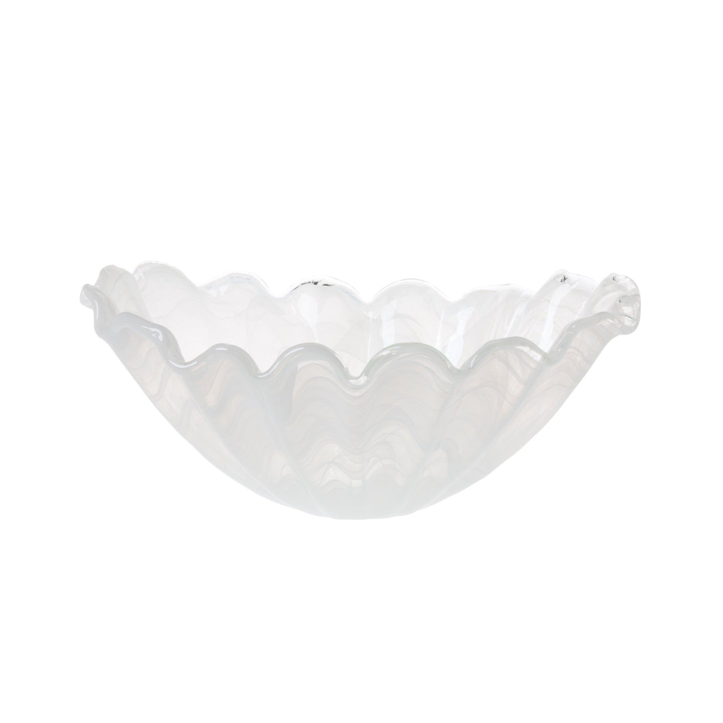 VIETRI Onda Glass White Medium Centerpiece