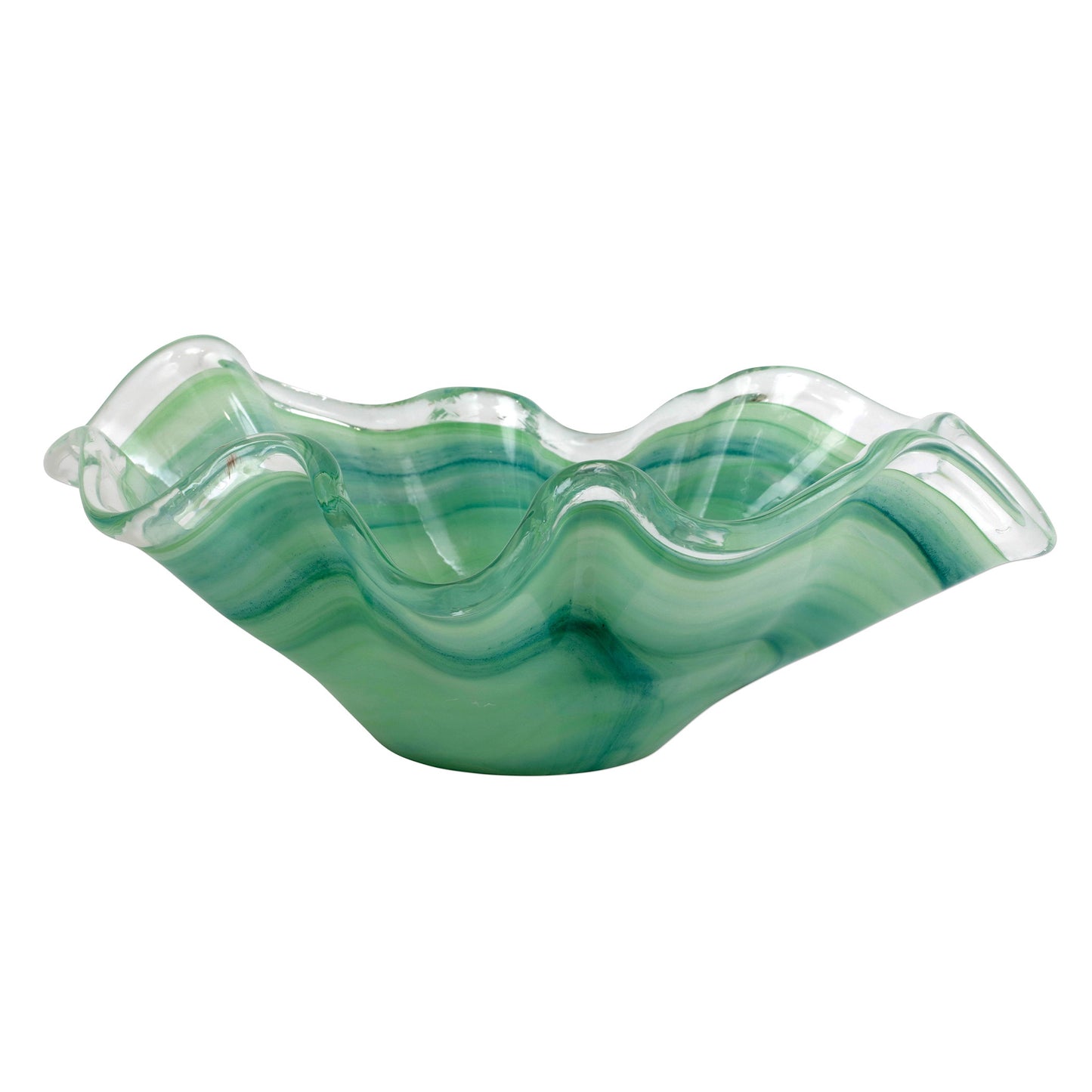 VIETRI Onda Glass Green Large Bowl