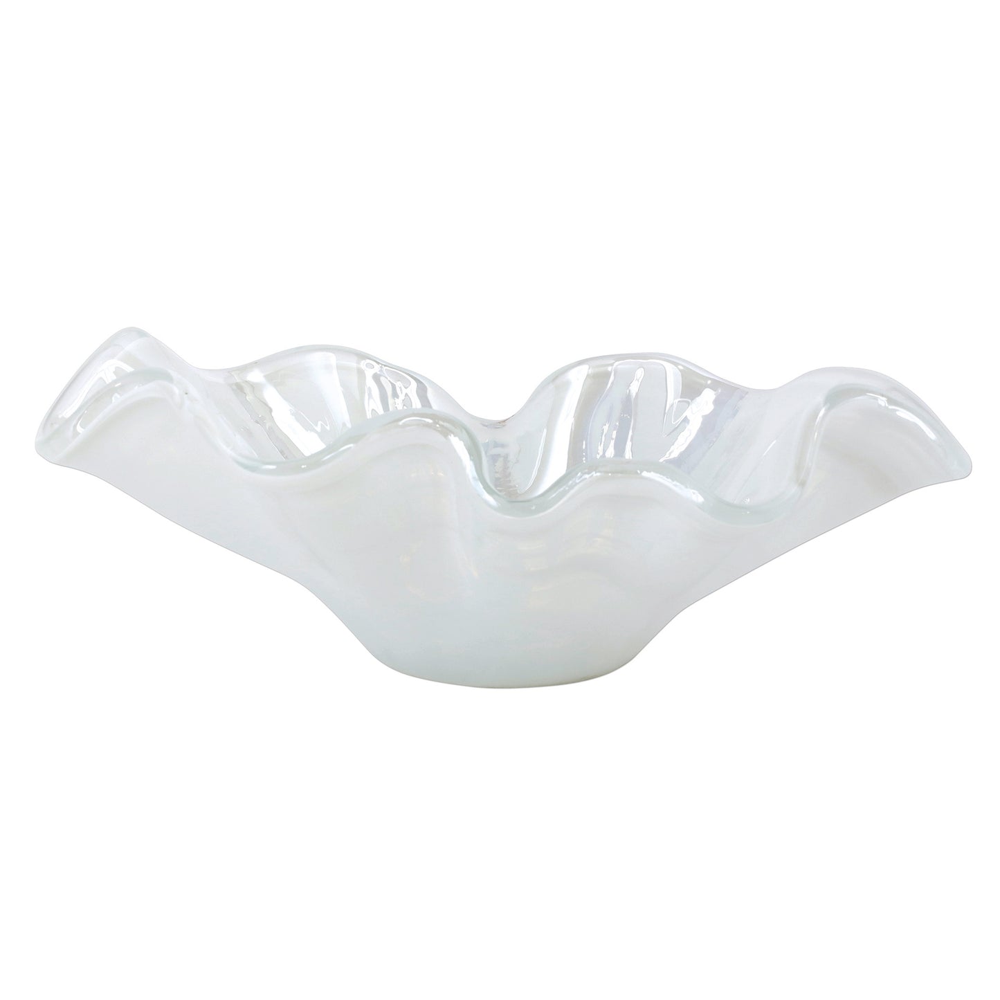 VIETRI Onda Glass White Large Bowl