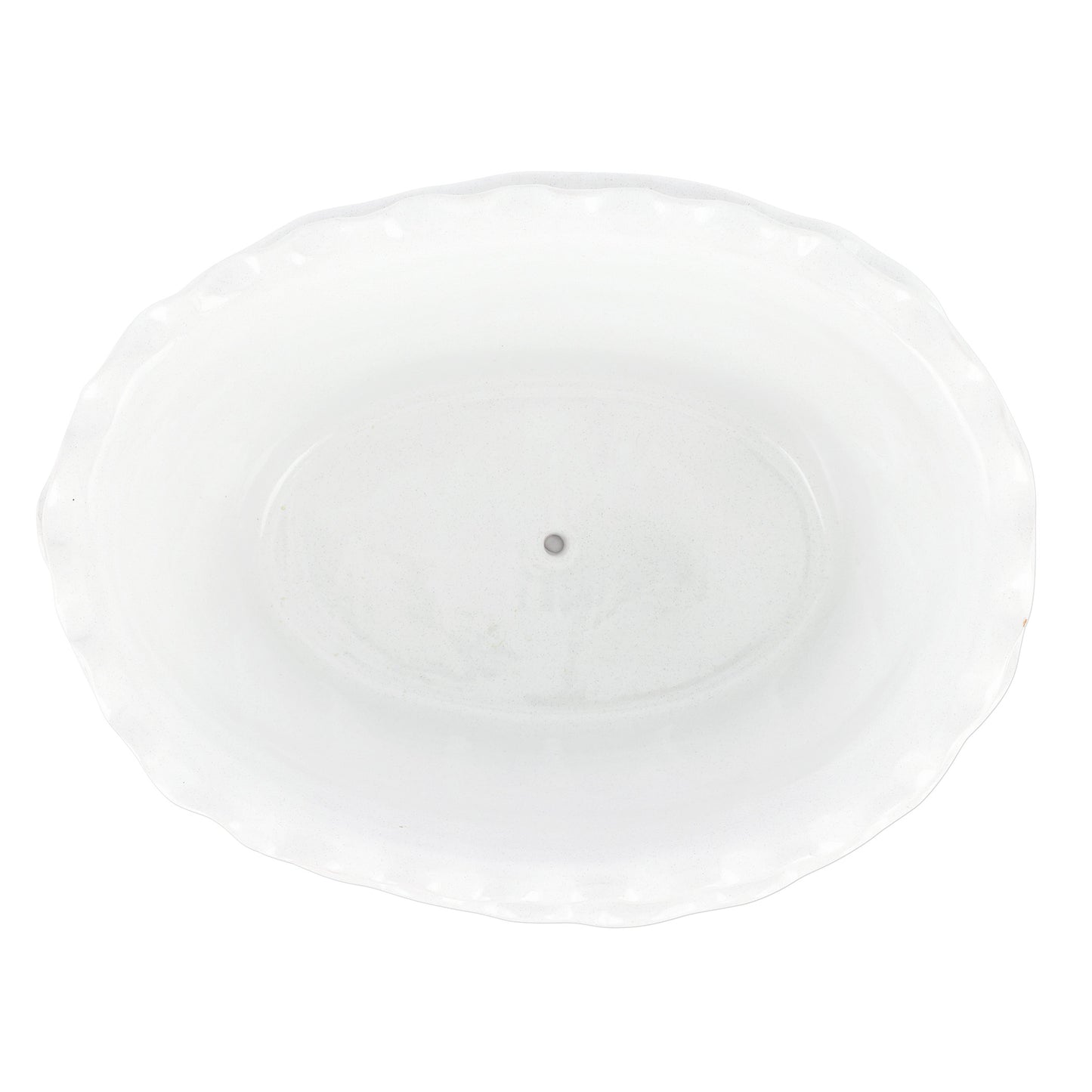 VIETRI Rustic Garden White Ruffle Oval Planter