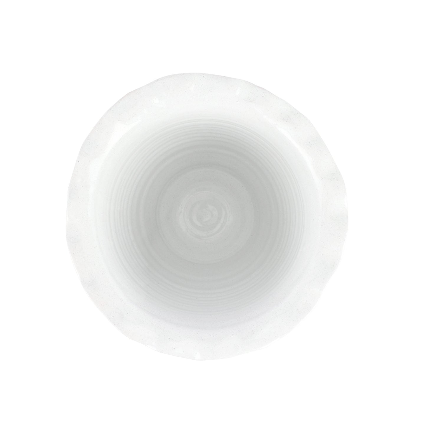 VIETRI Rustic Garden White Ruffle Tall Footed Cachepot