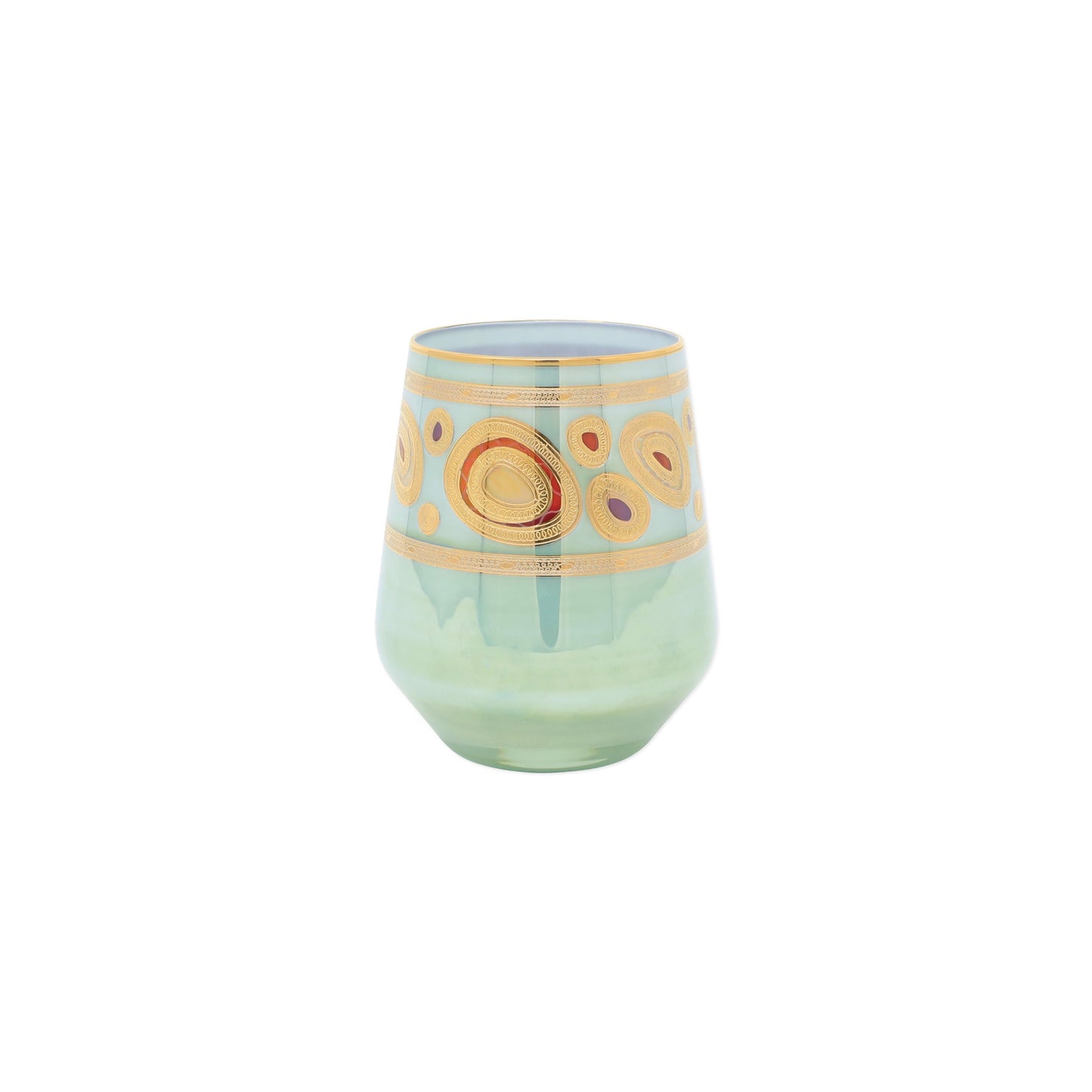 VIETRI Regalia Aqua Stemless Wine Glass