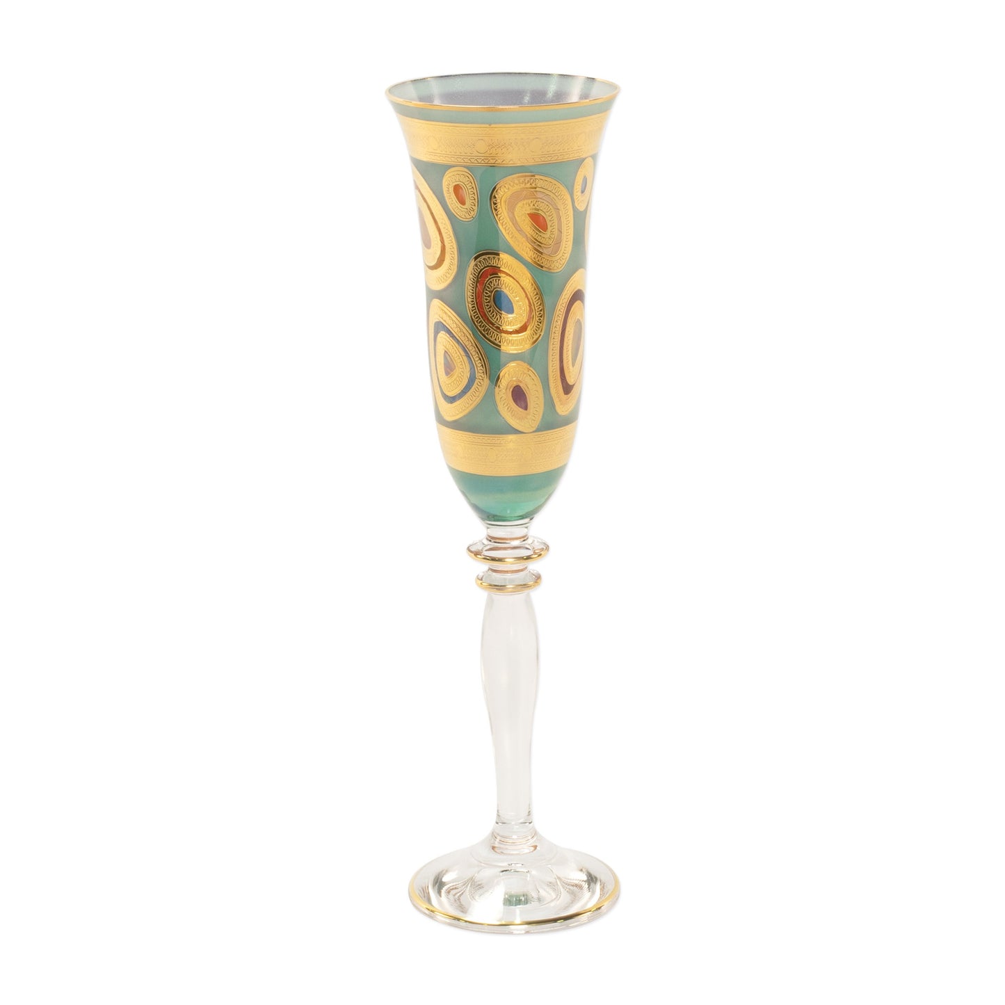 VIETRI Regalia Aqua Champagne Glass