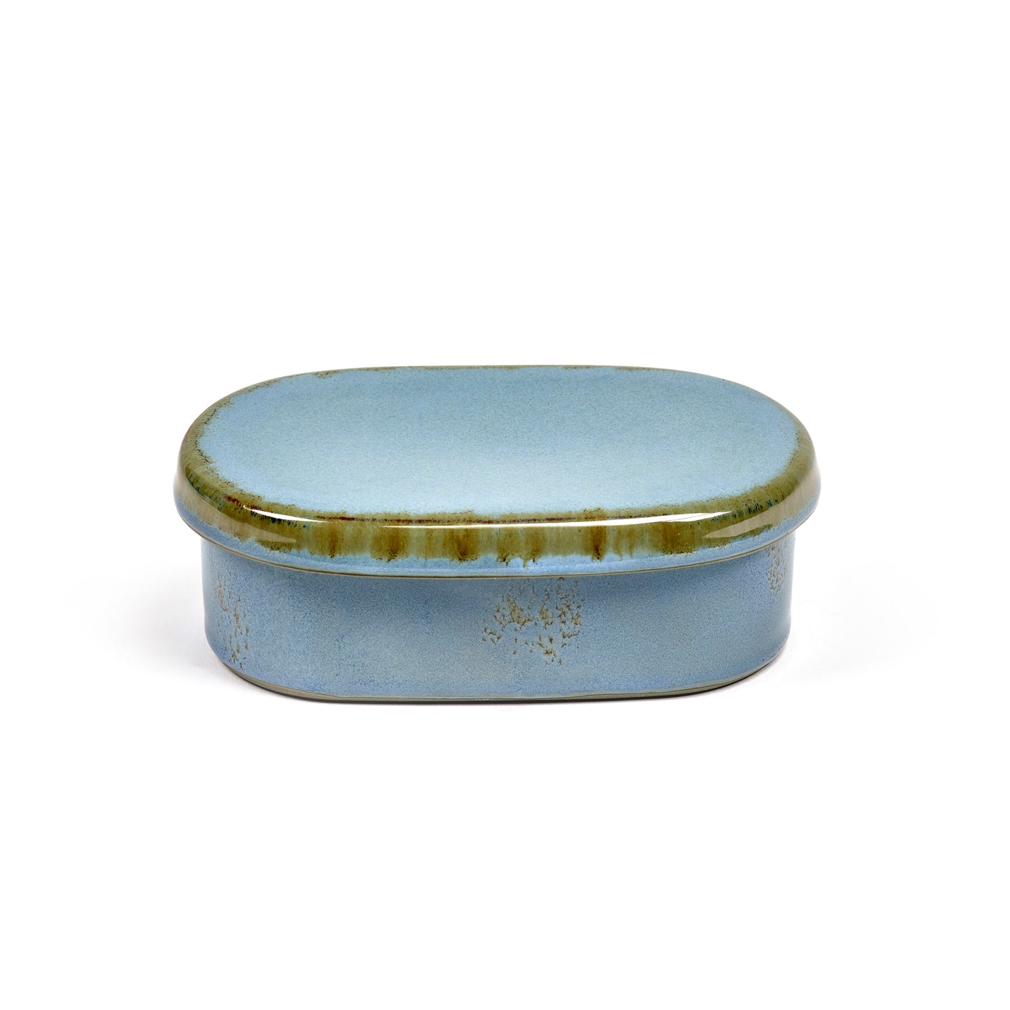 Terres De Rêves Oval Smoky Blue Butter Dish