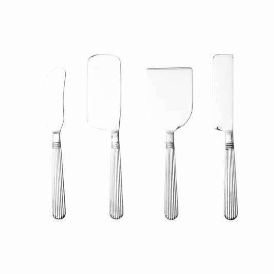 Sir|Madam Athenian Cheese Knives Set in Mirror Silver