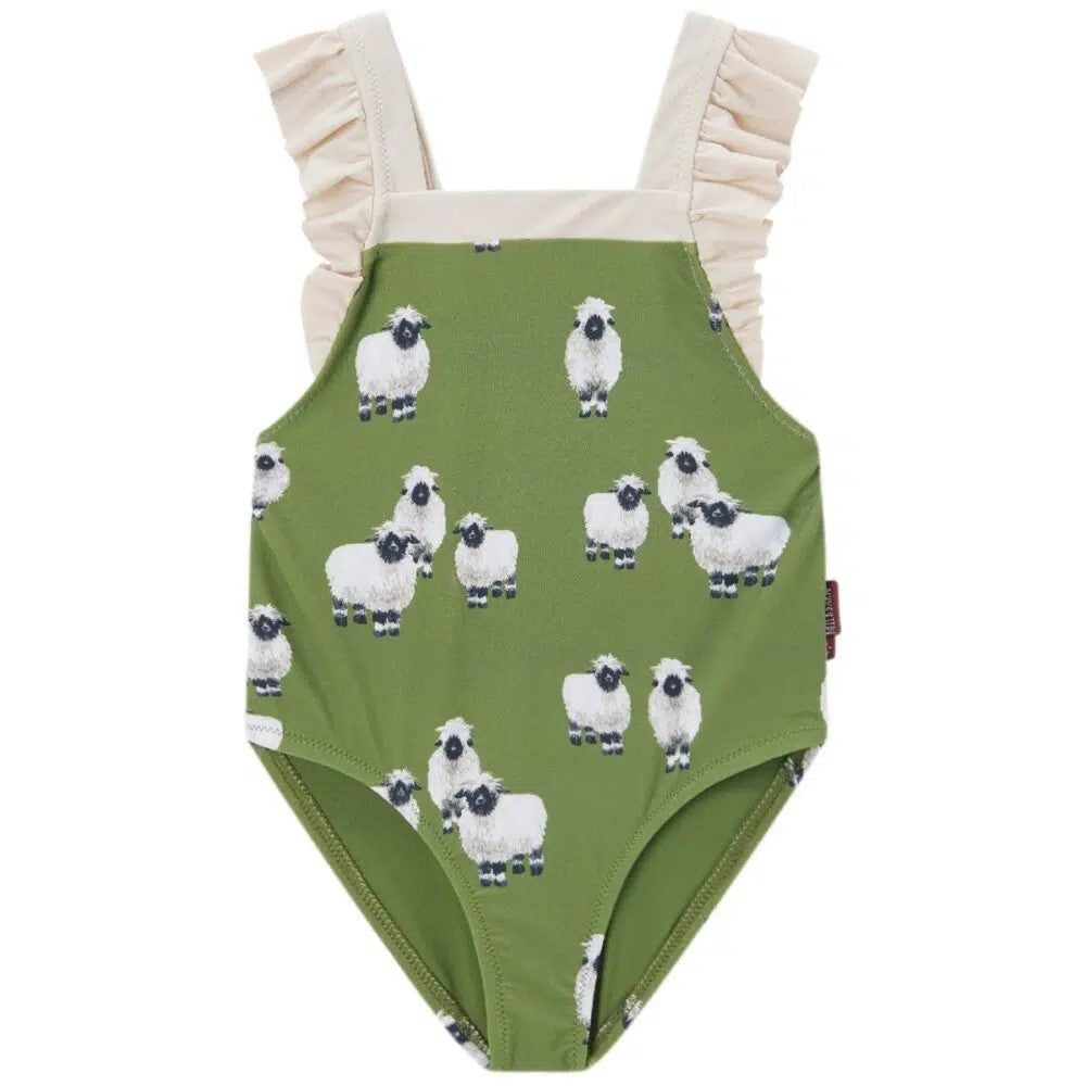 Milkbarn Ruffle Square Neck One Piece Swimsuit