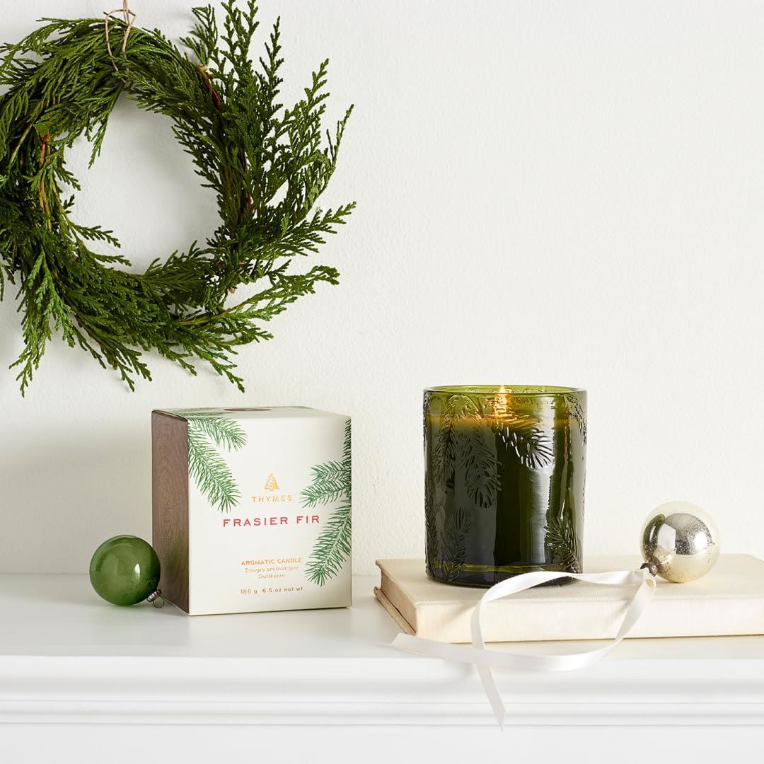 Thymes Frasier Fir Green Glass Candle
