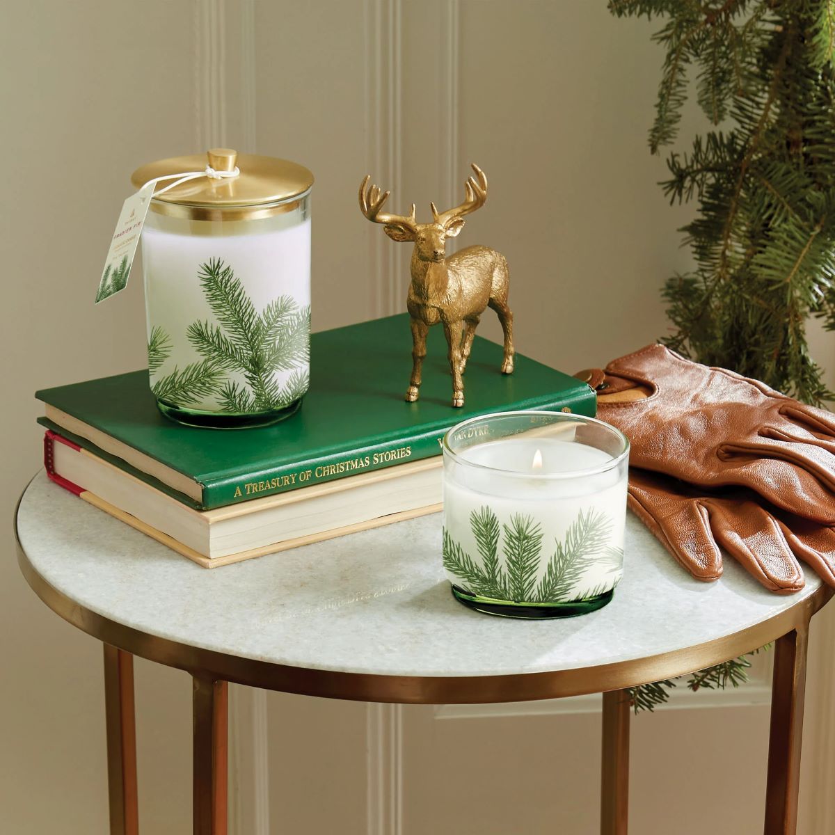 Thymes Frasier Fir Heritage Medium Pine Needle Luminary Candle