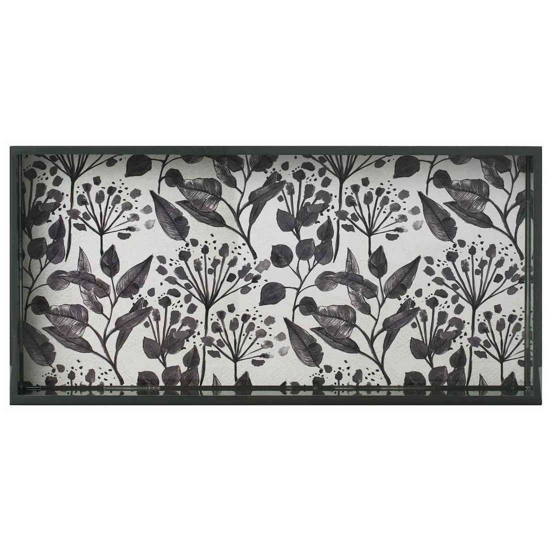 Black Flora Art Tray