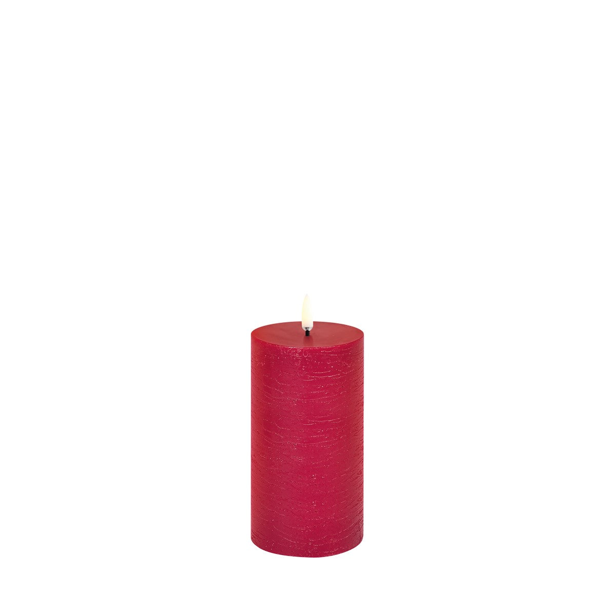 Uyuni Carmine Red Rustic Pillar Candle